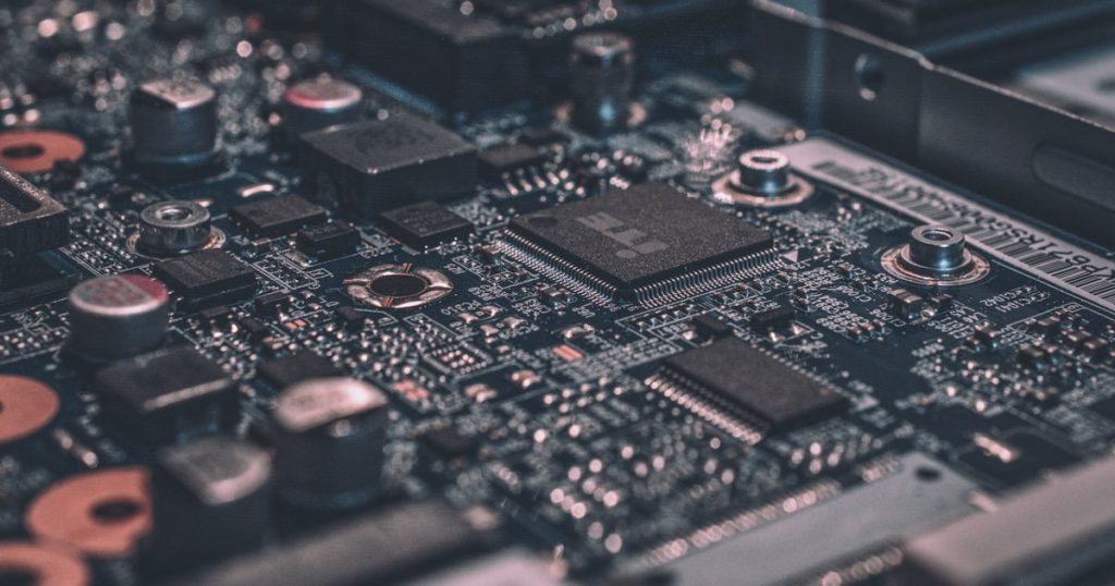 Semiconductor chip closeup — Intel manufacturing comeback