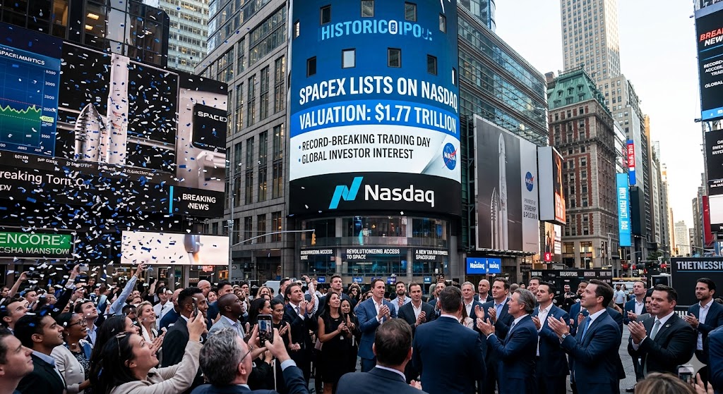 SpaceX-Börsengang an der Nasdaq, größter IPO der Geschichte mit 1,77 Billionen Dollar Bewertung